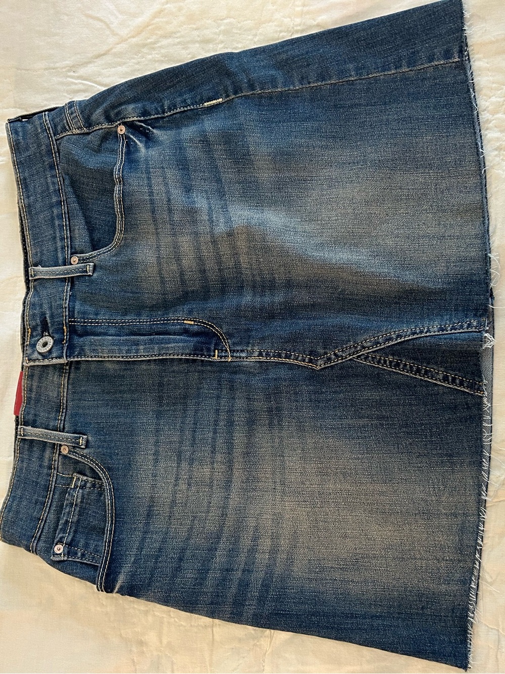 Denim Mini Skirt in Classic Blue